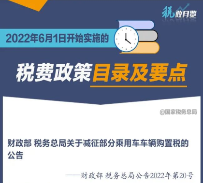 扩散周知！2022年6月1日开始实施的税费政策